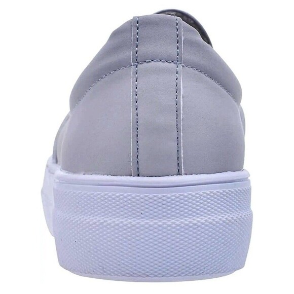 Womens Loafers Size 6.5 Gray Perforated Slip On Comfortable Casual Flat Shoes - Picture 4 of 16